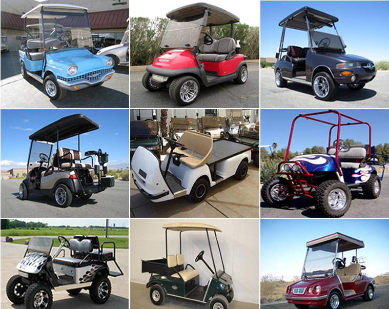 variety of custom golf cars photos